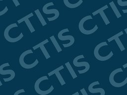 Dekorativ bild. Text: "CTIS" står många gånger diagonalt över bilden.